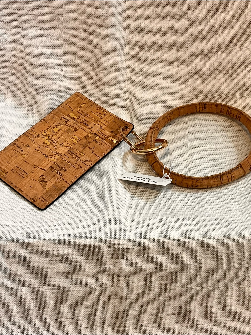 Cork Bangle Key & Card Holder - Tan